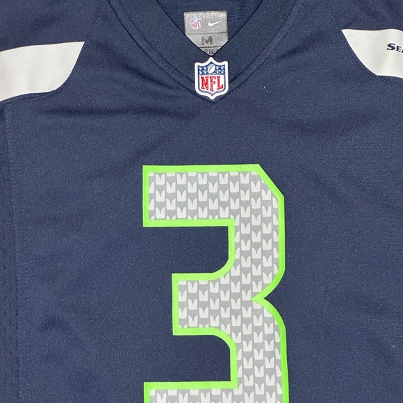 Nike Seattle Seahawks #3 Wilson Kids Youth Medium Short Sleeve Jersey Shirt NFL - Picture 5 of 8